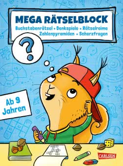 Mega Rätselblock - Buchstabenrätsel, Denkspiele, Zahlenpyramiden, Rätselreime, Scherzfragen Kinderbeschäftigung ab 9 Jahren