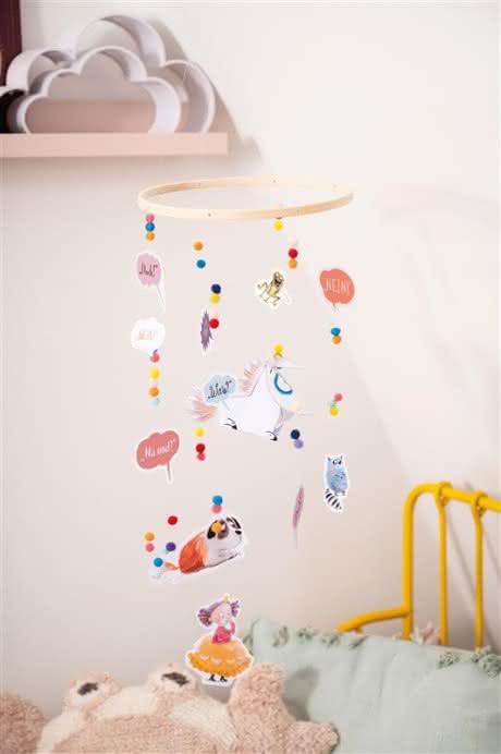 DIY Mobile basteln mit Kinder - Das Neinhorn-Bastelvorlage zum Ausdrucken