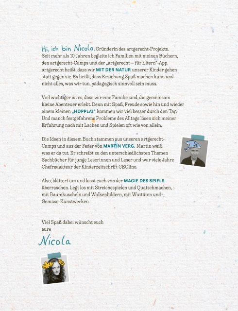 Vorwort der Autorin von Spiele & Rituale für den Alltag