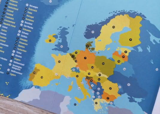 Europa Innenseite Karte