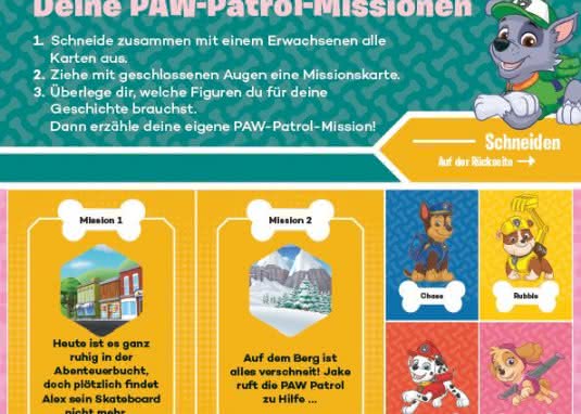 Mein PAW Patrol Mitmachblock Innenseite Missionen