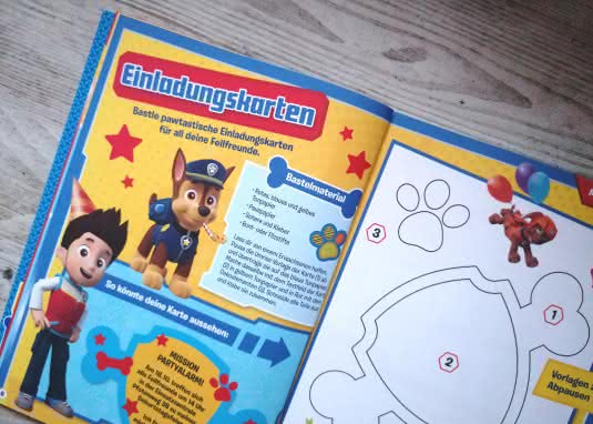 PAW Patrol Mein buntes Partybuch Innenseite Einladungskarten