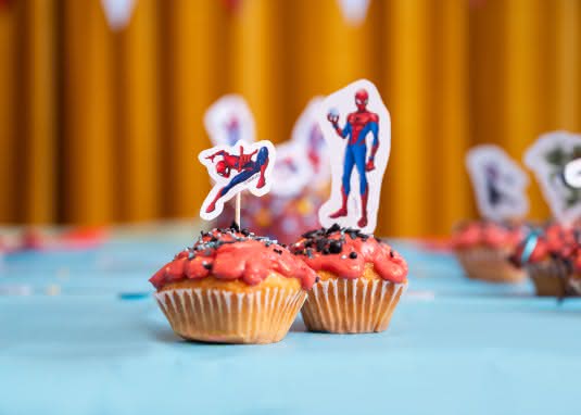 Spiderman-Party-Deko - Caketopper-Bastelvorlage zum Ausdrucken