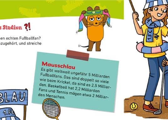 Der Fußball-Rätselblock mit der Maus Banner 1